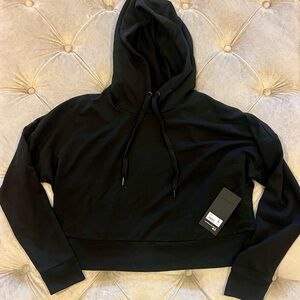 90 Degree by Reflex “Flex For It” Black Cropped Hoodie – Size L (New With Tags)